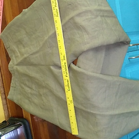 ⚜ Vintage LINEN SAGE TROUSERS  TRANSITIONAL LIKE NEW Sz 8 - Picture 7 of 13